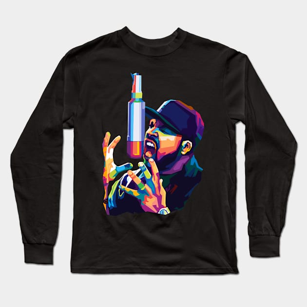 Rap Ice Cube Pop Art Long Sleeve T-Shirt by SiksisArt